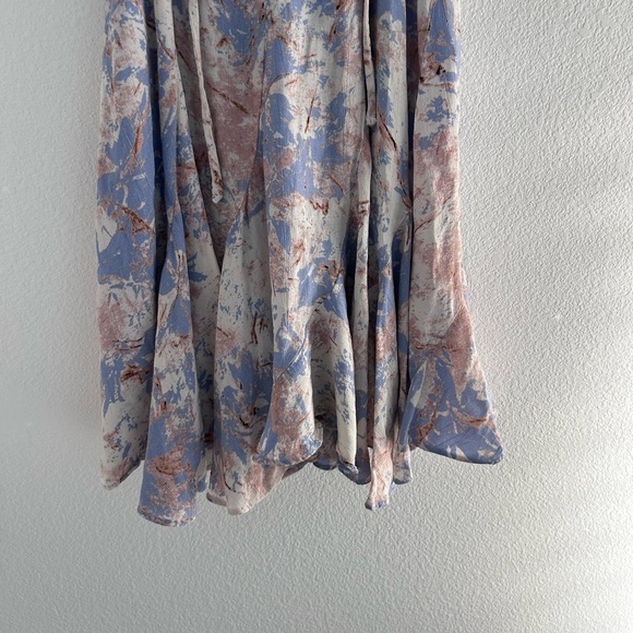 ASTR The Label Godet Dress XS Blue Multi Tie Dye Slip Skater Mini Romantic - Picture 7 of 10